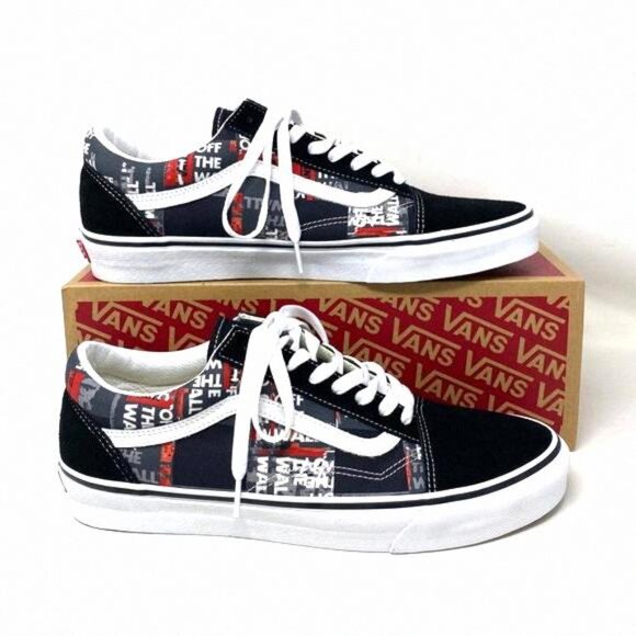 VANS Old Skool Shoe Casual Low Top Canvas Suede Red VN0A4U3BWZ4 Size Men's Black - Picture 3 of 12